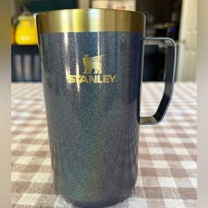 Stanley Metallic Gold and Gray Iridescent 24 oz travel mug - with sipper lid.